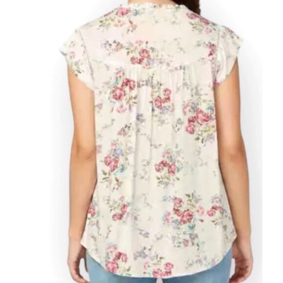 Buffalo David Bitton Flutter Sleeve Floral Top - Size XL - Picture 2 of 6